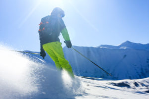 Skiing the slopes