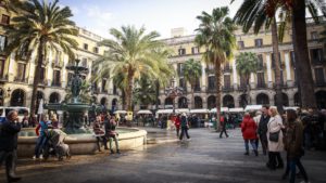 A Barcelona square.