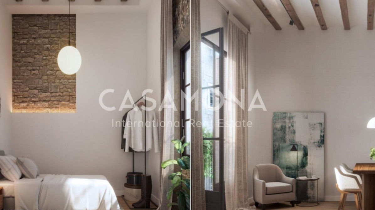 (SOLD) Charming Loft Apartment with Catalan Features in The Heart of El Born