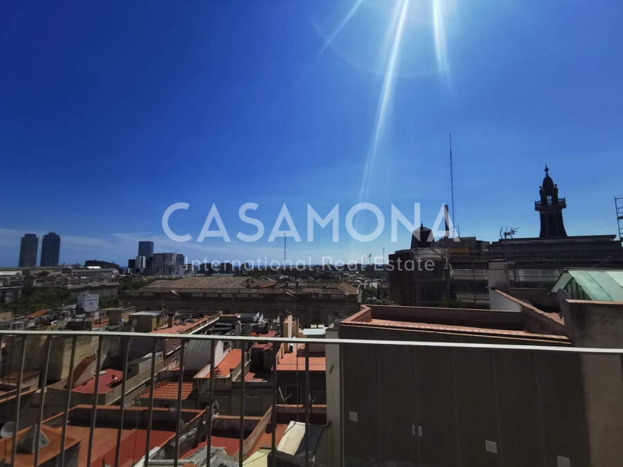 Nuovo Appartamento Ristrutturato in Via Laietana grande terrazza comunitaria con vista