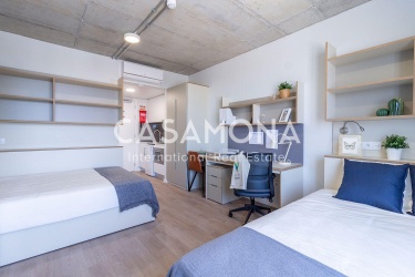 Double Studio in Modern Student Residence with Gym in Poble Nou