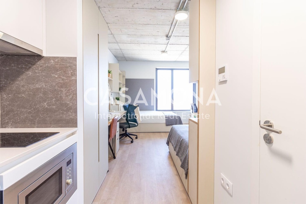 (NOT AVAILABLE) Double Studio in Modern Student Residence with Gym in Poble Nou