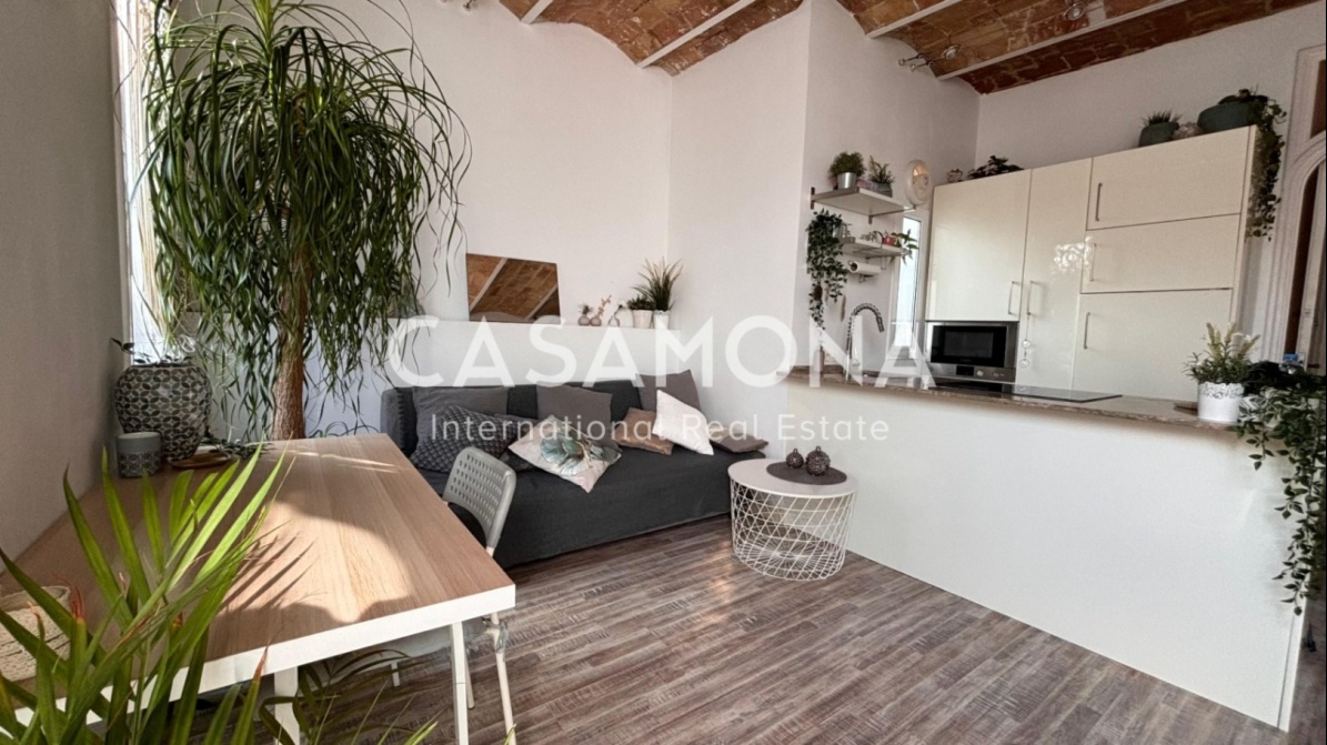 Lys og boho-stil leilighet med privat terrasse i Poble Sec