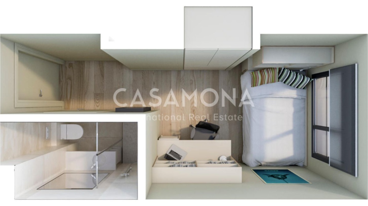 Stanza in Cluster in Splendida Residenza Studentesca Co-living con Piscina e Palestra a Poble Nou