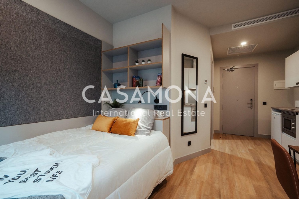 Sublime monolocale individuale in una residenza studentesca a Poble Nou con piscina (disponibile da aprile)