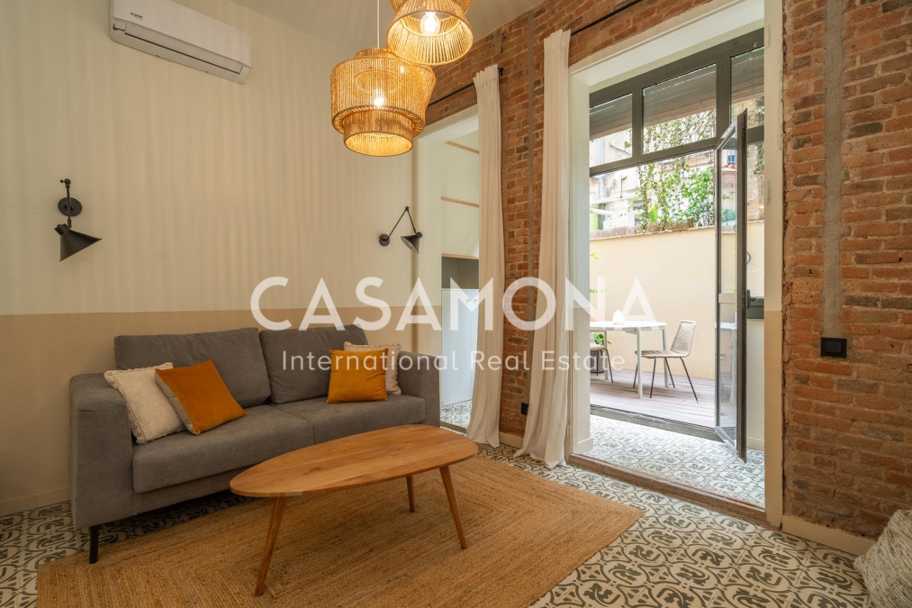 Appartement 1 chambre récemment rénové avec patio à Gracia