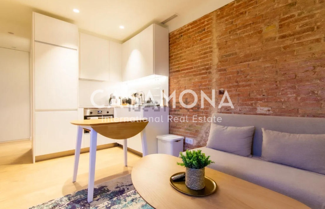 Acogedor estudio con terraza privada en Sant Gervasi